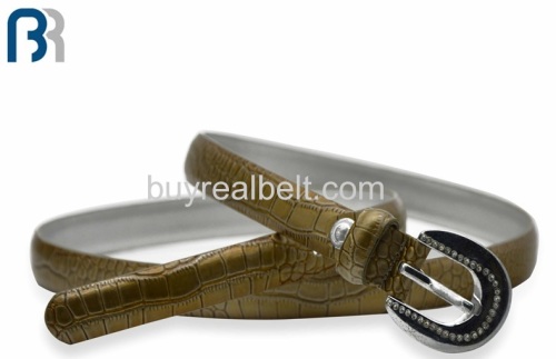 Ladies Adjustable Grey PU Belt