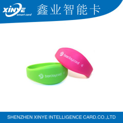 Colorful HF rfid nfc silicone bracelet wristband with serial number printing