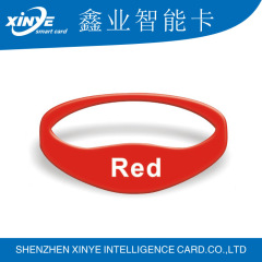 Colorful HF rfid nfc silicone bracelet wristband with serial number printing