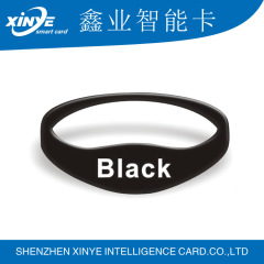 Colorful HF rfid nfc silicone bracelet wristband with serial number printing