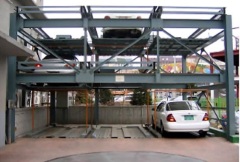 Automated three-storey lift-sliding car parking garage