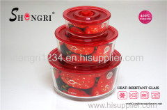 round Borosilicate glass Food storage container