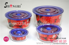 round Borosilicate glass Food storage container