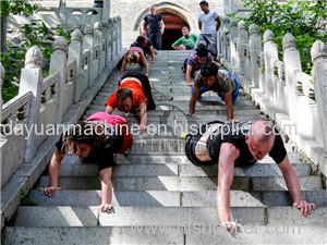 Kung Fu training and martial arts class at Qufu Shaolin Kung Fu School China