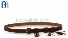 Ladies Triple Loops PU Belt