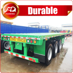 3 Axles Container Flat bed trailer flatbed truck trailer