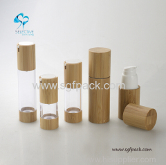 New item airless PP plastic bottle with bamboo cover