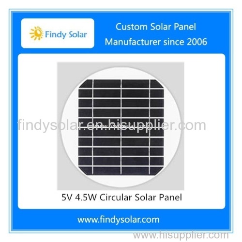 5V Circular Solar Panel 4.5W Monocrytalline Diameter 220mm