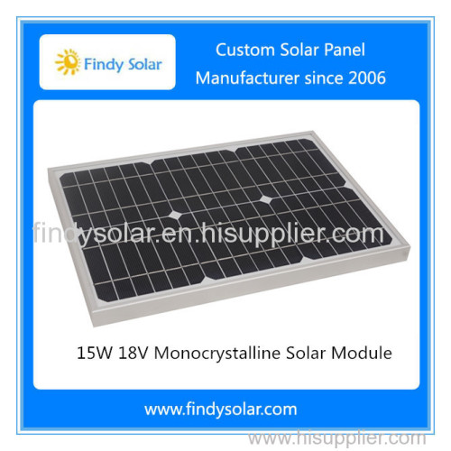 Solar PV Panel 15W 12V Monocrystalline