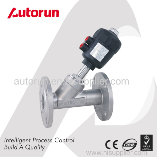 FLANGE ENDS PNEUMATIC ACTUATED ANGLE SEAT VALVE