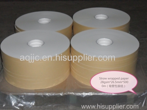 Straw wrapped paper 28gsm*27