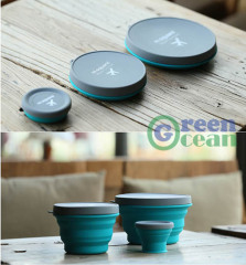 Portable convenient foldable bowl collapsible bowl silicone travel drinking cup and dinner bowl