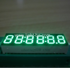 Pure Green 0.36inch 6 digit 7 segment led clock display common anode for digital instrument panel indicator