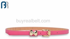 Red PU Belt With Gold Shine Metal