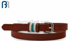 Ladies Five Loops with Three Colors PU Belt