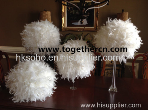 wholesale white feather ball for wedding decoration