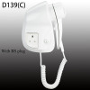 ABS Plastic Hotel Bathroom Wall Mounted Professional Hair Dryer