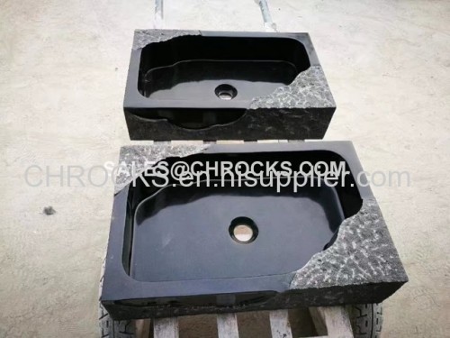 Black granite bath sinks vessel sinks