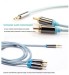 10FT(3M) 3.5mm Stereo Cable 3.5mm to 2RCA Cables Gold-plated