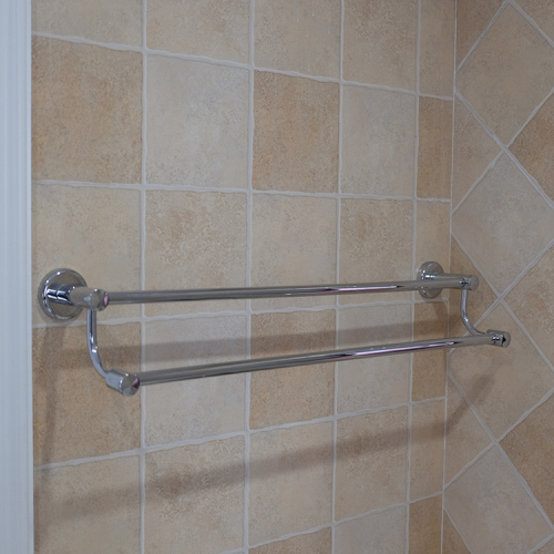 double towel bar brass towel rail chrome finish