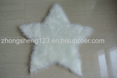 star shape faux fur long pile polyeser rug