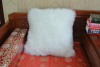 white faux fur pillow/cushion