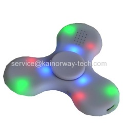 Popular LED Glowing Lights Tri Fidget Spinner Fingertip With Wireless Bluetooth Speakers EDC Toy ADHD For Kids Adults