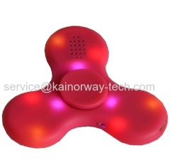 Popular LED Glowing Lights Tri Fidget Spinner Fingertip With Wireless Bluetooth Speakers EDC Toy ADHD For Kids Adults