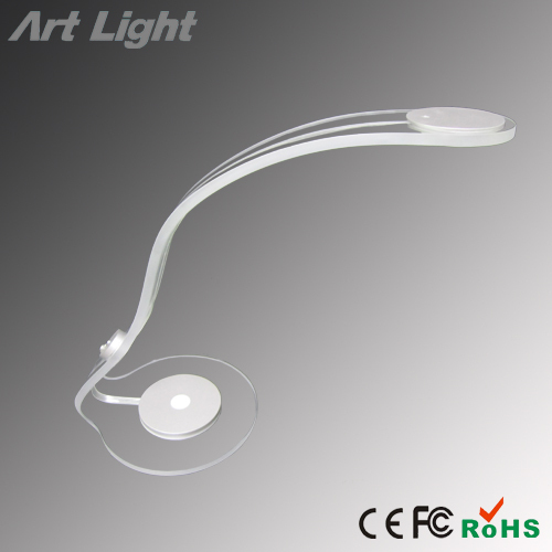 PMMA transparent clear adjustable arm switch control LED table lamp desk lighting