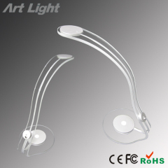 PMMA transparent clear adjustable arm switch control LED table lamp desk lighting