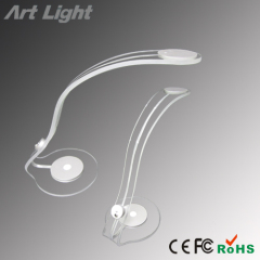 PMMA transparent clear adjustable arm switch control LED table lamp desk lighting