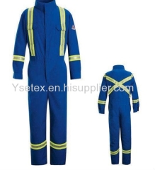 fire resistant cotton nylon coverall with reflective tape