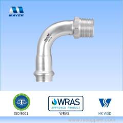 Stainless steel 90 degrees elbow with male thread thread elbow