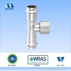 Stainless steel Tee fitting with female thread pipe fitting