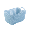 PP Storage basket shaped in Rattan weave surface L size Square shape Plastic container as rattan basket