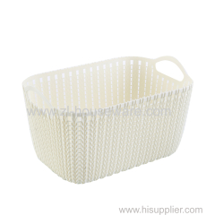 PP Storage basket shaped in Rattan weave surface S size Square shape Plastic container as rattan basket