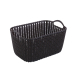 PP Storage basket shaped in Rattan weave surface L size Square shape Plastic container as rattan basket