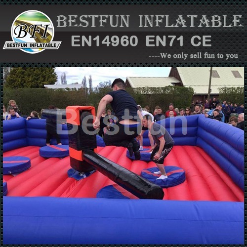 Adult inflatable rodeo games wipeout