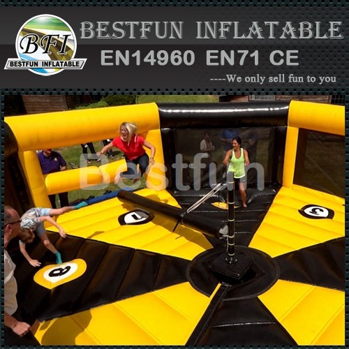 Participant meltdown Ultimate wipeout inflatable sweeper game