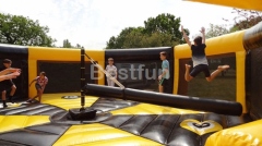 Participant meltdown Ultimate wipeout inflatable sweeper game