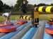 Giant wipeout inflatable obstacle course