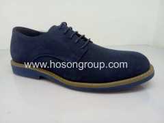 Blue suede mens tie up shoes