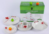 European style cermaic breakfast dinnerware set with dinner and soup plates