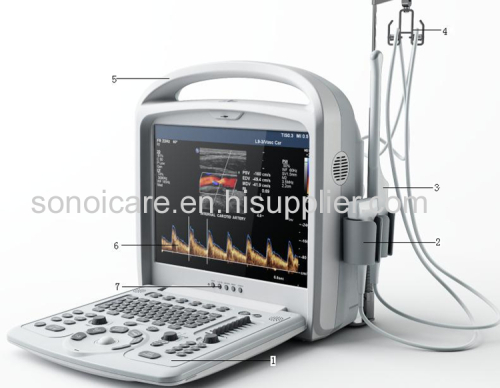 China Human Color Doppler System/2D Color Doppler Ultrasound scanner/CE Color Doppler USG/ Color Sonography/18-month usg