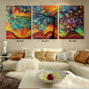 Modern decorative landscape painting 3 piece colorful tree abstract oil painting for sale