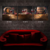 Canvas modern oil painting 3 panel wine bottle and glass still life bar decoration wall paintings printed