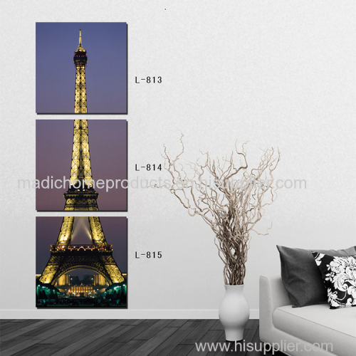 Landscape canvas oil paintings 3 piece Eiffel Tower Paris landscapes wall art printed painting canvas