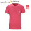 Custom red washed cotton pocket t shirt with custom printing
