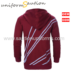 Custom cotton flece maroon corporate hoodie