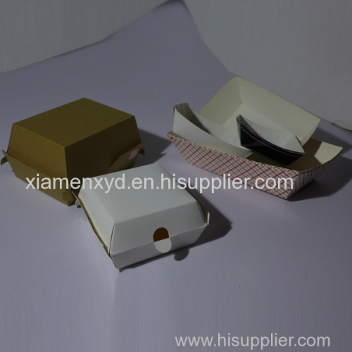 kraft paper hamburger box and bag manufacturer with hamburger paper or greaseproof paper accessory